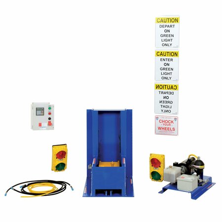 VESTIL Steel Electric Hydraulic with Polypropylene Light Package Trailer Lock System Blue / Yellow TL-100-F-S